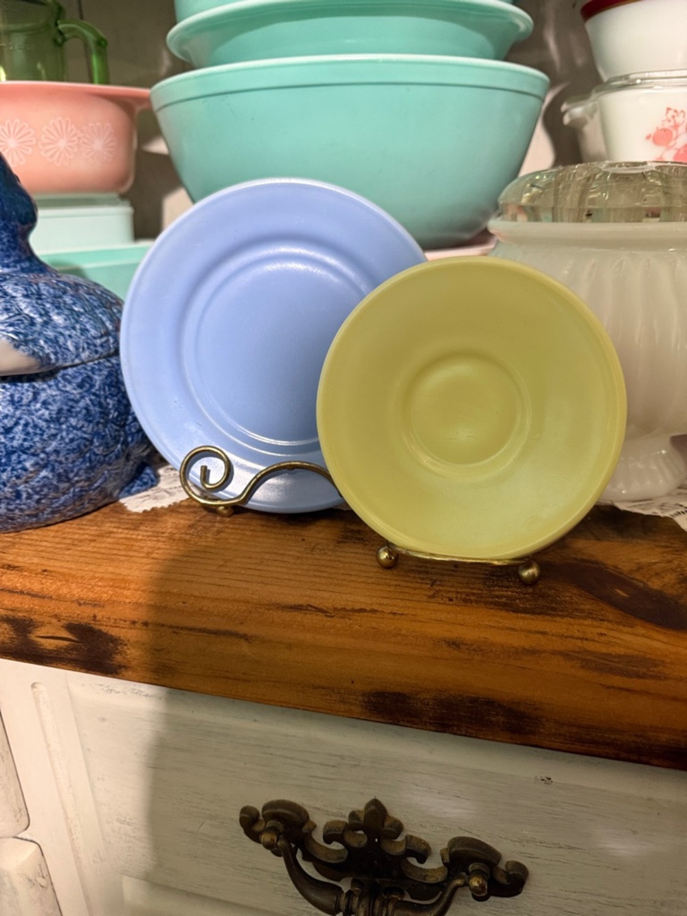 Vintage hazel atlas Childs “little hostess”tea set plates and saucers set of 7